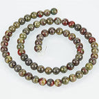 4mm Genuine Dragon Blood Jasper Bead Gemstone Round Semi Precious Loose Beads for Jewelry Making 15" - color: Dragon Blood Jasper, size: 4mm