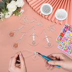 298Pcs Earrings Beading Hoop Set with 48 Teardrop Round Beading Hoop, 50 Hooks, 100 Jump Ring, 100 Ear Backs for DIY Jewelry Making Earring Making Supplies (White K) - color: 298Pcs-White K