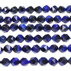MJDCB Best Sellers Natural Stone Beads Faceted Polygon Blue Tiger Eye Crystal Energy Stone Healing Power for Jewelry Making(8mm) - color: Blue Tiger Eye