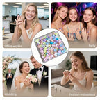 250-300 Pieces 3D Nail Art Flowers Flat Back Charms, Mixed Colors, 0.12-0.24 Inch Mix Color Petals with Gold Beads & White Pearls, DIY Nail Gems Rhinestones (Colorful Five Petals)