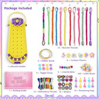 2-in-1 Friendship Bracelet Making Kits: DIY Art and Crafts Jewelry String Braiding Set Toys with Storage Box for Kids - Christmas Birthday Gifts for Girls Age 6 7 8 9 10 11 12 Year Old - Yellow - style: Yellow
