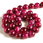 60pcs 6mm Magenta Tiger Eye Beads Natural Gemstone Beads Round Loose Beads for Jewelry Making - color: Magenta Tiger Eye, size: 6mm