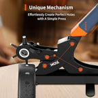 XOOL Revolving Punch Plier Kit, Leather Hole Punch Set for Belts, Watch Bands, Straps, Dog Collars, Saddles, Shoes, Fabric, DIY Home or Craft Projects, Heavy Duty Rotary Puncher, Multi Hole Sizes Make - style: Upgrade