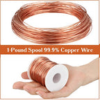 Therwen 12 Gauge Copper Wire for Electroculture, Gardening Plants, Jewelry Making DIY Beading Craft Bendable Solid Bare Copper Wire, 1 Pound Spool(0.080'' Dia, 52.5' Length) - size: 0.080'' Dia, 52.5' Length, style: 12 Gauge