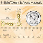 Magnetic Necklace Clasps and Closures 18K Gold and Silver Plated Bracelet Converter Clasp,Suitable for Necklaces Chain Extender - color: 18Pcs | 6Gold & 6Silver