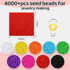 IOOLEEM Red Seed Beads, 4000+pcs 3mm Glass Beads for Jewelry Making, Bracelets - color: Red, size: 3mm / 4000pcs