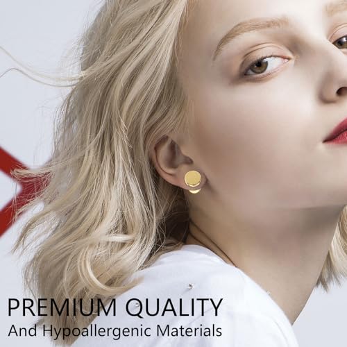 Longbeauty 14G-00G 36pcs Ear Gauges Stretching Kit Surgical Steel Tapers for Ears Gauge Starter Kits Single Flat Top Gauges Plugs for Women Men - color: Gold