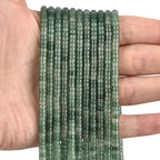 300pcs Natural Green Aventurine Heishi Spacer Beads 2x4mm Genuine Real Disc Stone Beading DIY Charm Smooth Loose Gemstone Beads for Jewelry Making Bracelets Necklaces Earrings Crafts - color: Green Aventurine