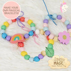 Story Magic Wooden Flower Bead Set, Over 300 Large Hole Wood Beads & Charms for Beading Bracelets, Bracelet Making Kit, Flower Bracelet Kit, Whimsical Bracelet Charms, Storage Tray Included, Ages 4+ - size: Large, style: Flower Bead Set