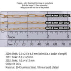 THREENEST 32.8-Feet Width 3mm Stainless Steel Paperclip Chains, 18K Real Gold Plated, Soldered Cable Long Craft Chain for Necklace Bracelet Earring Jewelry Making (2201-GOLD-10M) - color: Gold, size: Width 3.0mm-32.8 Feet