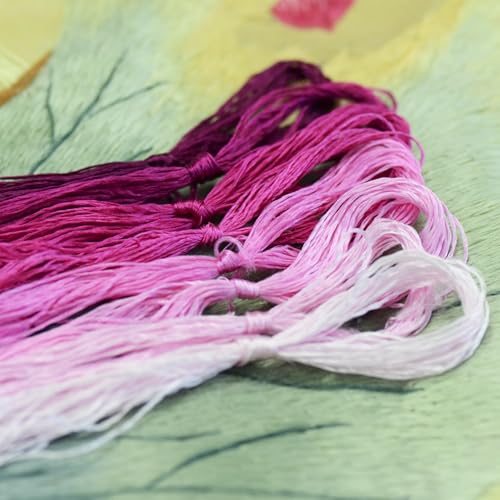 8 Skeins Mulberry Silk Floss Embroidery Thread Floss-Cross Stitch Threads China Silk Woven Jewelry Threads DIY Sewing Kits (14) - color: 14