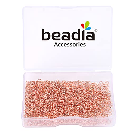 BEADIA Rose Gold Plated Jump Rings Non Tarnish 3mm 1200pcs for Jewelry Making Findings - color: Rose Gold, size: 0.5x3mm