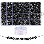 Amaney 1400pcs 4×7mm Black Round Acrylic Alphabet Letter Beads A-Z and Number Beads for Jewelry Making Bracelets Necklaces Key Chains - color: Black&Number, size: 7x4mm