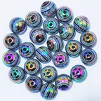 Mixed Lots Shiny AB Color Acrylic Faceted Bead DIY Beading Hairband Bracelets Necklace Craft Embelishment (Black-Transparent Rainbow Stripe) - color: Black-Transparent Rainbow Stripe