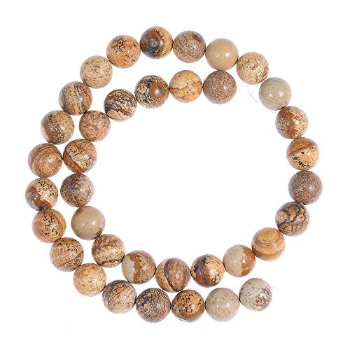 Natural Stone Beads 3mm Picture Jasper Gemstone Round Loose Beads Crystal Energy Stone Healing Power for Jewelry Making DIY,1 Strand 15" - color: Picture Jasper, size: 3MM