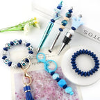 Sunrony 200Pcs Silicone Lentil Beads for Keychain Making, Bulk 12mm Silicone Abacus Spacer Beads for Necklace Bracelet Making Pens(Navy Blue) - color: D-Navy blue