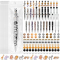 Colarr 24 Sets Plastic Beadable Pens DIY Pens Making Kit Assorted Wood Beads Crystal Spacer Black Ink Ballpoint for Women Crafts Office Family Gifts(Jungle Animals) - style: Jungle Animals