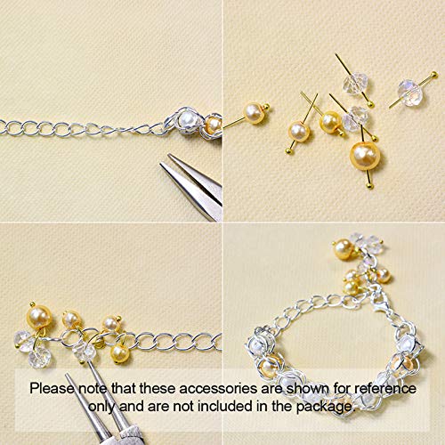 Craftdady 1600Pcs Flat Head Pins Ball Point Headpins 2 Colors Metal Wire Needle Pin Set for Earring Pendant Jewelry Necklace Bracelet Making (18mm/20mm/24-25mm/30mm) - color: Gold & Platinum, Flat & Ball Head Pins