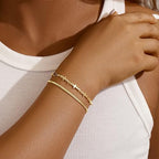 Gold Bracelets Set for Women Stack, Chunky Thick Bracelets Stack for Women Trendy, Simple Dainty Thin Gold Plated Cuff Stackable Bracelets With Beaded Cuban Paperclip Snake Rope Bangle Hand Chain Jewelry - style: Style 04-gold