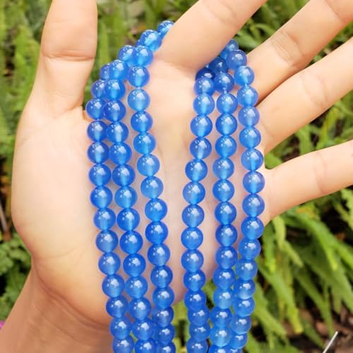 90pcs Adabele AAA Natural Blue Agate Healing Gemstone 4mm (0.16 inch) Small Round Loose Beads Gem Stone Spacer for Craft Jewelry Making GC4-4 - color: Blue Agate, size: 4mm (90pcs/1 Strand)
