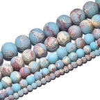 AD Beads Beautiful Natural Matte Gemstone Round Spacer Loose Beads 4-12mm (4mm, 14 Matte Sediment Jasper) - color: 14 Matte Sediment Jasper, size: 4mm