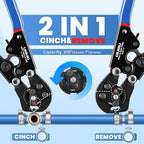 OURU 2 IN 1 Ratchet Pex Crimping Tool Cinch and Remove Combo Function Pex Pipe Crimp Tool from 3/8" to 1" Pex Crimper with Pex Cutter and Stainless Steel Pex Clamps 1/2" 25PCS,3/4" 10PCS - style: 2pcs Pex Tool Kit