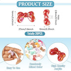 FASHEWELRY 20Pcs Large Acrylic Bow Beads Mixed Color Bowknot Spacer Beads Opaque Big Bows Focal Bead for Pens Keychains Bracelet Necklace Earring Jewelry Making, 16x27x10mm - color: Opaque Mixed Color