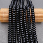 BONNY BOXX 1 Strand Natural 5 * 8mm Black Obsidian Rondelle Beads, Natural Abacus Disk Stone Beads Loose Spacer Gemstone for DIY Bracelet Necklace Jewelry Making - color: Black Obsidian, size: 5*8mm