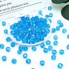 Dowarm 200 Pieces 4mm Round Crystal Glass Beads for Jewelry Making Crafts Wine Charms Wind Chimes Suncatchers, Faceted Rondelle Loose Spacer Beads, Lake Blue - color: 21-Lake Blue | Aquamarine, size: 4MM