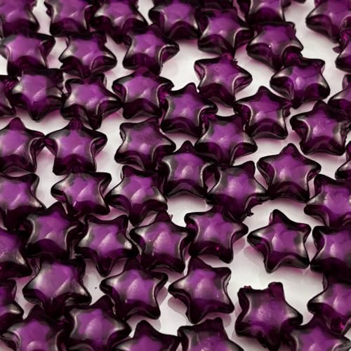 200pcs 11mm Acrylic Star Beads Spacer Beads for DIY Jewelry Making Bracelet Necklace Key Chains Handmade Craft(Dark Purple) - color: Dark Purple, size: 11mm