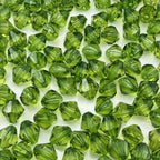 100pcs 12mm Acrylic Bicone Beads Faceted Acrylic Crystal Spacer Beads for Bracelet Necklace Earring Keychain Jewelry Making Crafts(Grass Green) - color: Grass Green, size: 12mm