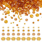 4 Strands Faceted Glass Beads Crystal 3/4/6/8mm Rondelle Transparent Glass Loose Spacer Beads for DIY Bracelet Necklace Wristband Keychain Jewelry Craft Making, Deep Orange - color: 3/4/6/8mm-Deep Orange
