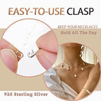 Dailyacc 925 Sterling Silver Lobster Clasp with Closed Jump Rings Gold Necklace Clasps and Closures for Jewelry Bracelet Extender,Made in Italy - color: 6pcs | 3 Gold + 3Silver, size: 0.39IN/10MM