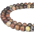 ABCGEMS Velvet-Matte-Finished Mexican Aqua Nueva Agate Beads (Enhance The Stone's Inherent Texture and Nature Hues with a Non-Glare Aesthetic) Smooth Round 8mm (Non-Shiny) - color: Aqua Nueva Agate (From Chihuahua City, Mexico)
