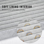 Siveit Rings Organizer Tray 10 Slots Velvet Ring Display Tray Insert Jewelry Earring Storage Box with Transparent Glass lid Can Hold 100 Rings Earrings Suitable for Girls and Women (Grey) - color: Grey