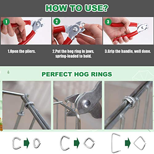 Keadic 1000Pcs 1/2" Hog Rings, Galvanized Hog Rings, Hog Rings for Auto Upholstery, Professional Upholstery Hog Rings, Hog Ring Set for Furniture Fencing Bagging - color: 1000pcs 1/2 Hog Rings
