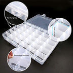 Clear Plastic Jewelry Box Organizer Storage Container with Adjustable Dividers (36 Grids)
