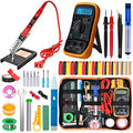 Electronics Soldering Iron Kit, 80W LCD Digital Soldering Gun with Adjustable Temperature Controlled and Fast Heating Ceramic Thermostatic Design, 24pcs Solder Kit Welding Tool - color: Red