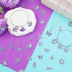 MARFOREVER 40 Pcs/20 Pairs Suicide Awareness Charms, Suicide Prevention Charms Teal Purple Ribbon Pendant for Bracelet Necklace Earrings Making Accessories - style: Suicide Awareness