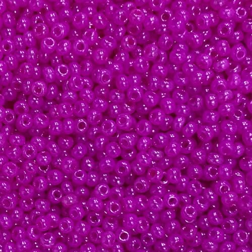 Czech 8/0 Glass Seed Beads 20 Grams 800 Pcs (Bright Fuchsia) - color: Bright Fuchsia