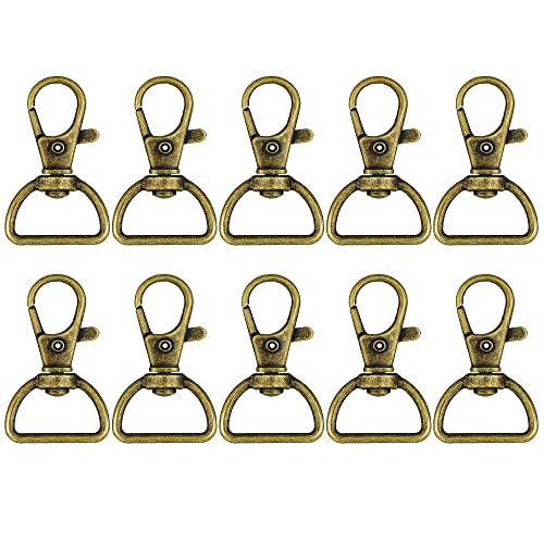 Swivel Snap Hook 35 PCS Antique Brass Lanyard Clips Metal Lobster Claw Clasps Keychain Hook with 3/4 INCH D Ring for Macrame Keychain Swivel Clips for Making Key Fobs - color: Antique Brass