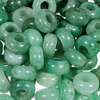 TUMBEELLUWA Natural Gemstone Beads for Jewelry Making, Rondelle Large Hole Loose Beads Pack of 15,Green Aventurine(8x14 mm) - color: #2-Green