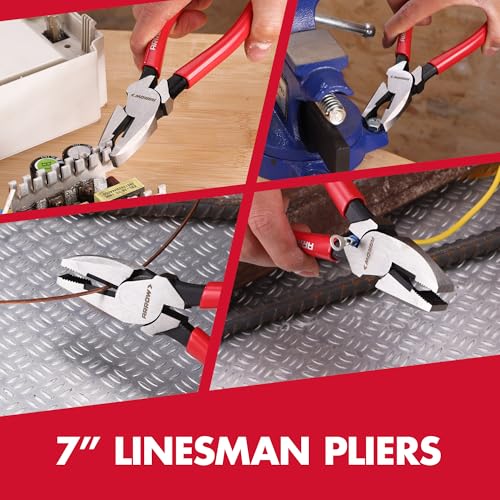 ARROW 3PCS Pliers Set, 6" Needle Nose Pliers, 6" Diagonal Plier, 7" Linesman with Non-slip Handle, Premium Carbon Steel, High Leverage Design - style: 6" Needle Nose/6" Diagonal/7" Linesman