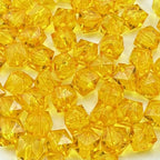 200pcs 10mm Acrylic Cube Square Faceted Acrylic Beads with Hole Plastic Spacer Beads for Bracelets Necklace Earring Making Supplies (Gold Yellow) - color: Gold Yellow, size: 10mm