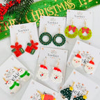 Xaekicr Christmas Polymer Clay Cutters Set – 8 Pcs Holiday Clay Earring Cutters for DIY Jewelry Making, Santa Tree Wreath Gifts – Clay Tools for Polymer Clay Molds Projects - color: 2C color