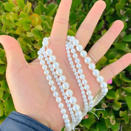 60pcs Adabele AAA Grade 6mm Natural Shell Pearl Loose Round Beads Freshwater Mother of Pearl Nacre 15 inch (Pearl White) for DIY Craft Jewelry Making SP6-1 - color: Pearl White, size: 6mm (60pcs/1 Strand)