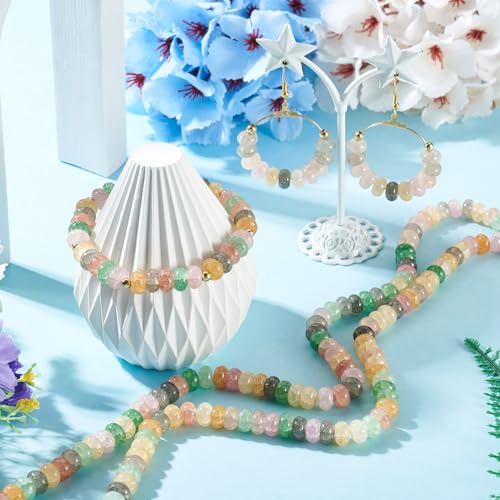 About 155~159pcs/strand Rondelle Glass Beads Imitation Gemstones Loose Spacer Beads for Jewelry Making Bracelet Necklace Earring DIY Crafts, 8x5mm, Colorful - color: Colorful