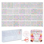 FZIIVQU 1400 Pcs Letter Beads Kit, 28 Styles White Acrylic Alphabet Beads Letter Beads for Jewelry Making wiht Number Beads Heart Beads Friendship Bracelet Kit - color: Colour Letter & White Base, size: 4*7mm