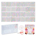 FZIIVQU 1400 Pcs Letter Beads Kit, 28 Styles White Acrylic Alphabet Beads Letter Beads for Jewelry Making wiht Number Beads Heart Beads Friendship Bracelet Kit - color: Colour Letter & White Base, size: 4*7mm