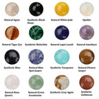SUPERFINDINGS 16 Styles Half Round Gemstoness Cabochon 20mm Flat Back Stones Beads Quartz Crystal Cabochons for Bracelet Necklace Jewelry Making - size: 20mm